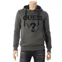 man guess populaire jacket hoodie lavage gris